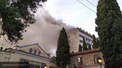 Первые снимки пожара в ялтинском санатории появились в Сети