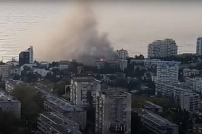 В Ялте горел санаторий, в котором находилось 300 человек (видео)