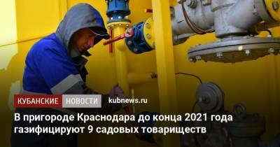 В пригороде Краснодара до конца 2021 года газифицируют 9 садовых товариществ