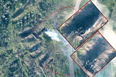 Обнародованы фото двух уничтоженных САУ террористов «ДНР»