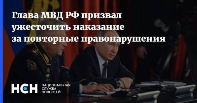 Глава МВД РФ призвал ужесточить наказание за повторные правонарушения