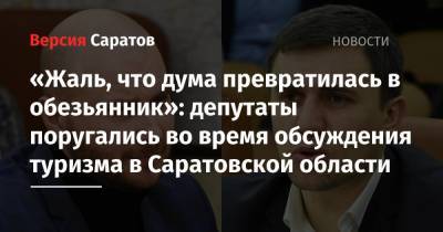 «Жаль, что дума превратилась в обезьянник»: депутаты поругались во время обсуждения туризма в Саратовской области