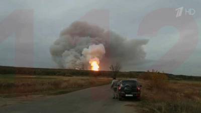 В Рязанской области загорелся склад с боеприпасами