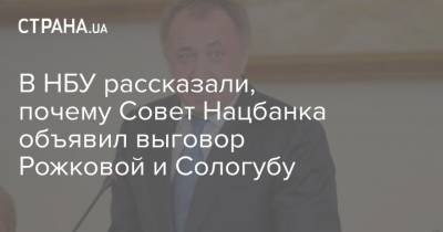 В НБУ рассказали, почему Совет Нацбанка объявил выговор Рожковой и Сологубу