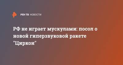 РФ не играет мускулами: посол о новой гиперзвуковой ракете "Циркон"