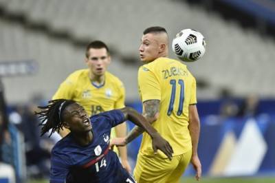 Сборная Украины проиграла Франции в товарищеском матче со счетом 1:7