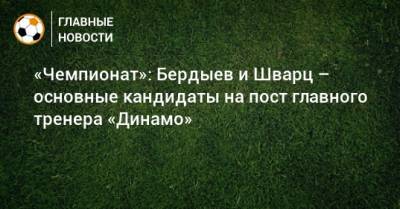 «Чемпионат»: Бердыев и Шварц – основные кандидаты на пост главного тренера «Динамо»