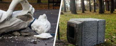 В Новосибирске неизвестные вандалы устроили погром в Первомайском парке