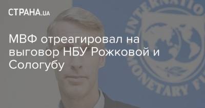 МВФ отреагировал на выговор НБУ Рожковой и Сологубу