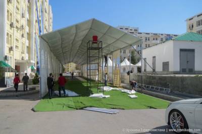 В Дашогузе разрешение для установки палатки для торжеств можно купить в хякимлике