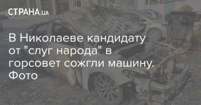 В Николаеве кандидату от "слуг народа" в горсовет сожгли машину. Фото