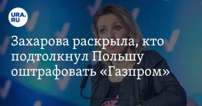 Захарова раскрыла, кто подтолкнул Польшу оштрафовать «Газпром»