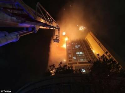 Крупный пожар в Южной Корее: горит 33-этажный дом