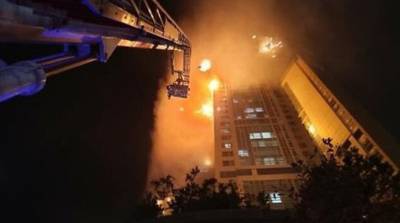 В городе Ульсан в Южной Корее загорелся 33-этажный дом