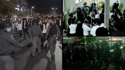 Видео: ортодоксы устроили драку с полицией в синагоге