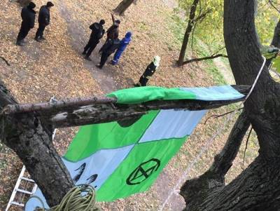 В Москве полиция и МЧС пытаются снять активистов с деревьев