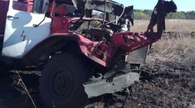 В Луганской области подорвалась машина пожарных