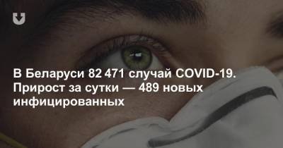 В Беларуси 82 471 случай COVID-19. Прирост за сутки — 489 новых инфицированных