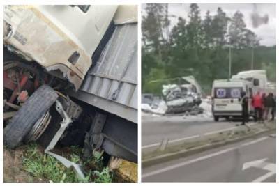 Грузовик устроил жесткое ДТП на трассе Киев-Одесса, отбросило на обочину: кадры аварии