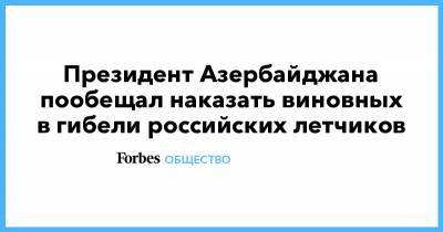 Президент Азербайджана пообещал наказать виновных в гибели российских летчиков