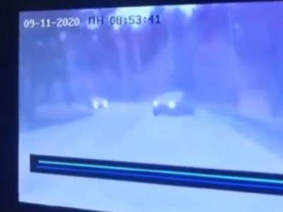 Момент аварии с участием автомобиля ДПС в Кузбассе попал на видео