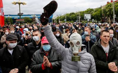 Очевидцы сообщают о звуках выстрелов в районе протестной акции в Минске