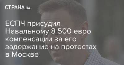 ЕСПЧ присудил Навальному 8 500 евро компенсации за его задержание на протестах в Москве