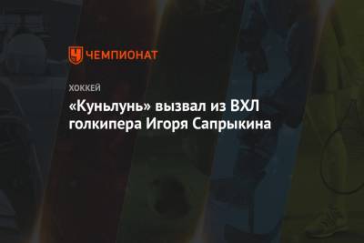 «Куньлунь» вызвал из ВХЛ голкипера Игоря Сапрыкина