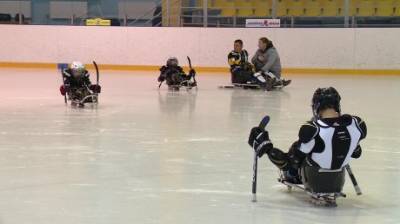 В Пензе инвалидов научили играть в хоккей на санях