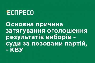 Основная причина затягивания объявления результатов выборов - суды по искам партий, - КИУ