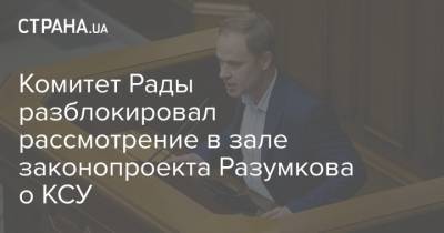 Комитет Рады разблокировал рассмотрение в зале законопроекта Разумкова о КСУ