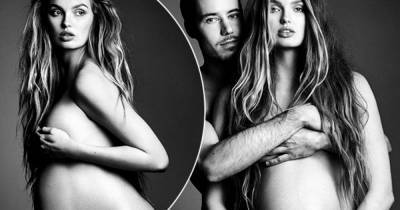 Беременная модель Victoria's secret снялась голой вместе с бойфрендом
