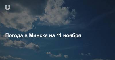 Погода в Минске на 11 ноября