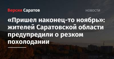 «Пришел наконец-то ноябрь»: жителей Саратовской области предупредили о резком похолодании
