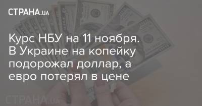 Курс НБУ на 11 ноября. В Украине на копейку подорожал доллар, а евро потерял в цене