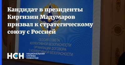 Кандидат в президенты Киргизии Мадумаров призвал к стратегическому союзу с Россией