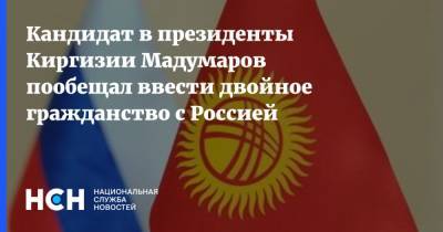 Адахан Мадумаров - Кандидат в президенты Киргизии Мадумаров пообещал ввести двойное гражданство с Россией - nsn.fm - Россия - Южная Корея - Казахстан - Турция - Киргизия
