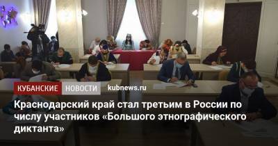 Краснодарский край стал третьим в России по числу участников «Большого этнографического диктанта»