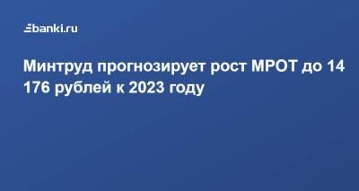Минтруд прогнозирует рост МРОТ до 14 176 рублей к 2023 году
