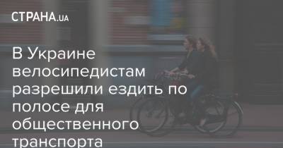 В Украине велосипедистам разрешили ездить по полосе для общественного транспорта