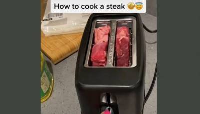 На вирусном видео студентка из Калифорнии приготовила стейк в тостере