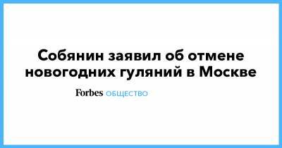 Собянин заявил об отмене новогодних гуляний в Москве