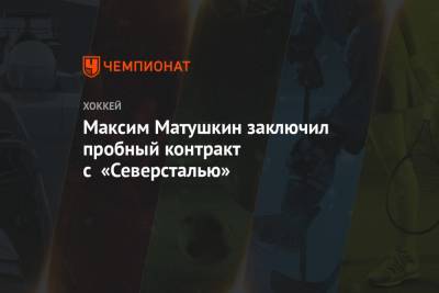 Максим Матушкин заключил пробный контракт с «Северсталью»