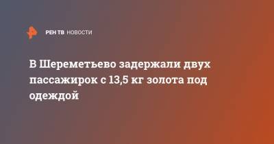 В Шереметьево задержали двух пассажирок с 13,5 кг золота под одеждой