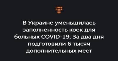 В Украине уменьшилась заполненность коек для больных COVID-19. За два дня подготовили 6 тысяч дополнительных мест