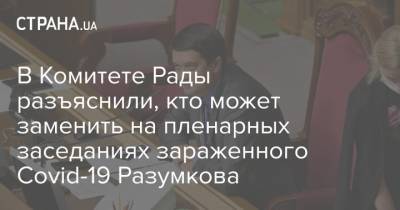 В Комитете Рады разъяснили, кто может заменить на пленарных заседаниях зараженного Covid-19 Разумкова