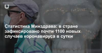 Статистика Минздрава: в стране зафиксировано почти 1100 новых случаев коронавируса в сутки