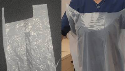 В Великобритании врачей одели в мусорные пакеты для защиты от коронавируса
