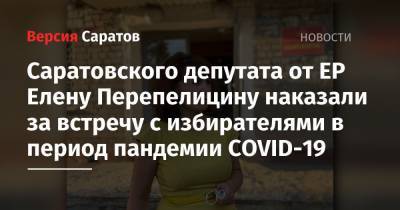 Саратовского депутата от ЕР Елену Перепелицину наказали за встречу с избирателями в период пандемии COVID-19