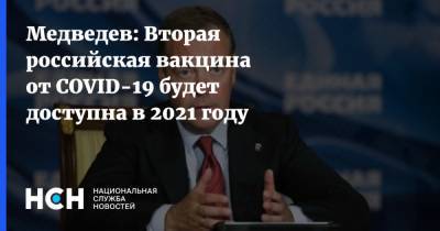 Медведев: Вторая российская вакцина от COVID-19 будет доступна в 2021 году